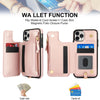 For iPhone 11 Pro Double Flap Zipper RFID Leather Phone Case with Short Lanyard(Rose Gold)