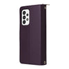 For Samsung Galaxy A73 5G Nine-card Slots Zipper Wallet Bag Leather Phone Case(Dark Purple)