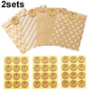 2sets Wave Dot Packaging Kraft Paper Bag Stickers DIY Baking Packaging Gift Bags(G4-41+Merci Sticker)