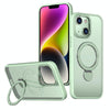 For iPhone 14 Wing Series Gen2 MagSafe Metal Ring Holder Phone Case(Avocado Green)