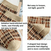 1pair Women Autumn and Winter Socks Brown Color Thick Retro Mid-calf Socks, Style: Small Square