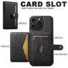 For iPhone 15 Pro Suteni H20 Cross-Grain MagSafe Horizontal Card Bag Back Phone Case(Black)