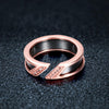 Women Fashion Zircon Metal Wedding Open Rings Size:7(Black and Gold)