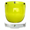 Soman Motorcycle Bubble Visor Open Face Helmet Visor Helmet Windshield Shield with Transparent Frame(Yellow)