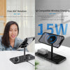 SW12 3 in 1 Metal Magnetic Wireless Charger(Black)