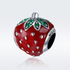 S925 Sterling Silver Strawberry Drop Oil Loose Beads DIY Bracelet Accessories