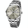 OLEVS 9946 Men Diamond Roman Scale Waterproof Quartz Watch(Grey + Silver)