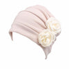 Flower Wrinkled Pull-over Confinement Chemotherapy Cap, Size:One  Size(Beige)