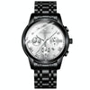 FNGEEN 4006 Men Trendy Waterproof Quartz Watch(Black Steel White Surface)
