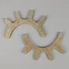 1 Pair Cute Wooden 3D Eyelash Wall Sticker Decor Bedroom Background Wall Sticker(Gold)
