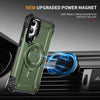 For Samsung Galaxy A35 5G Lens Holder MagSafe Phone Case(Army Green)