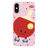 For iPhone XS Max Skin Feeling Jelly TPU Hybrid PC Phone Case(Spin Table Tennis Pink)