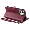 For Redmi Note 13 4G Global Wallet Multi-card Slot Leather Phone Case with Lanyard(Wine Red)