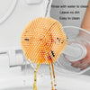 Household Octopus Wall Mounted Soft Rubber Toilet Brush, Color: Orange (With Base)