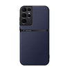 For Samsung Galaxy S21 Ultra 5G Litchi Leather Magnetic Full Coverage Shockproof Phone Case(Navy Blue)