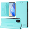 For Samsung Galaxy A04 Core RC01 Dual-Folded Magnetic Suction RFID Leather Phone Case(Mint Green)