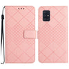 For Samsung Galaxy A71 5G Rhombic Grid Texture Leather Phone Case(Pink)