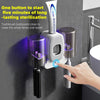 Couple Wall Mounted Toothbrush Holder Automatic Squeeze Toothpaste Device,Spec: Disinfection Type White