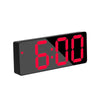 Mirror Bedside Alarm Clock Battery Plug-In Dual-Purpose LED Clock, Colour: Rectangle Black Shell (Black Surface Red light)