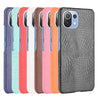 For Xiaomi Mi 11 Lite Shockproof Crocodile Texture PC + PU Case(Black)