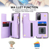 For Samsung Galaxy S20 FE Double Flap Zipper RFID Leather Phone Case with Short Lanyard(Light Purple)