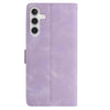 For Samsung Galaxy A24 4G Skin Feel Embossed Feather Leather Phone Case(Purple)