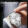 OLEVS 9946 Men Diamond Roman Scale Waterproof Quartz Watch(White + Silver)