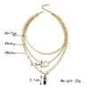 N2209-10 Five-star Three-layer Ladies Metal Temperament Necklace Clavicle Chain