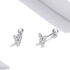 S925 Sterling Silver Simple Butterfly Ear Studs Women Earrings