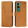 For vivo Y300 Global / V40 Lite IDN Stitching Calf Texture Buckle Leather Phone Case(Yellow)