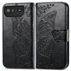 For Asus ROG Phone 6 Butterfly Love Flower Embossed Flip Leather Phone Case(Black)