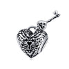 S925 Sterling Silver Heart-shaped Retro Pattern Beaded DIY Bracelet Loose Beads