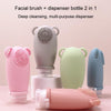 100ml Travel Cleaning Lotion Dispenser Bottle With Washing Brush Cosmetic Shampoo Storage Bottle(Light Gray)