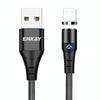 ENKAY 3A USB to 8 Pin Magnetic Fast Charging Data Cable with LED Light, Length:2m(Black)