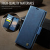 For iPhone 14 Pro AutSpace A11 Side Buckle MagSafe Magnetic RFID Phone Leather Case(Blue)