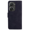 For Asus Zenfone 9 Skin Feel Pure Color Flip Leather Phone Case(Black)