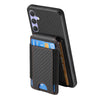 For Samsung Galaxy S25+ 5G Carbon Fiber Vertical Flip Wallet Stand Phone Case(Black)