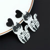 Halloween Acrylic Earrings Personality Festive Jewelry, Style: E000164 White Cat