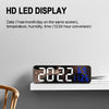 671  Mirror Screen Digital LED Alarm Clock USB Plug-in/Battery Dual-use With Temperature/Humidity Display(Black Shell White Green)