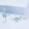 BSE735 Sterling Silver S925 Synthetic Paraiba Stud White Gold Plated Earrings