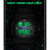 SANDA 6025 Dual Time Digital Display Luminous Calendar Waterproof Multifunctional Men Sports Quartz Watch(All Black)