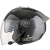KUQIBAO Motorcycle Smart Bluetooth Sun Protection Double Lens Safety Helmet, Size: L(Bright Black+Gray Tail)