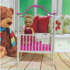 5 PCS Doll House Plastic Baby Cot Miniature Furniture Bedroom Decoration