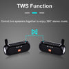 T&G TG182 Portable Column Wireless Stereo Music Box Solar Power waterproof USB AUX FM radio super bass(Grey)