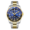 OCHSTIN 7019D Multifunctional Quartz Waterproof Luminous Steel Strap Men Watch(Blue+Gold)