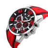 SKMEI 9128 Fashion Multifunctional 3D Large Dial Sports Wristwatch 30m Waterproof Quartz Watch(Red)