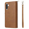 For Samsung Galaxy A26 5G 9-Card Slots Zipper Wallet Bag Leather Phone Case(Brown)