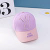 C0477 Cartoon Long-Eared Rabbit Pattern Baby Baseball Hat Children Peaked Cap, Size: 50cm Adjustable(Purple Top Pink Brim)