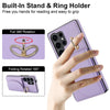 For Samsung Galaxy S25 Ultra 5G Ring Holder Card Bag Skin Feel Phone Case(Purple)