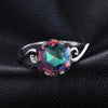 Seven Colored Gemstone Zircon Ring Solid 925 Sterling Silver Jewelry Ring 7